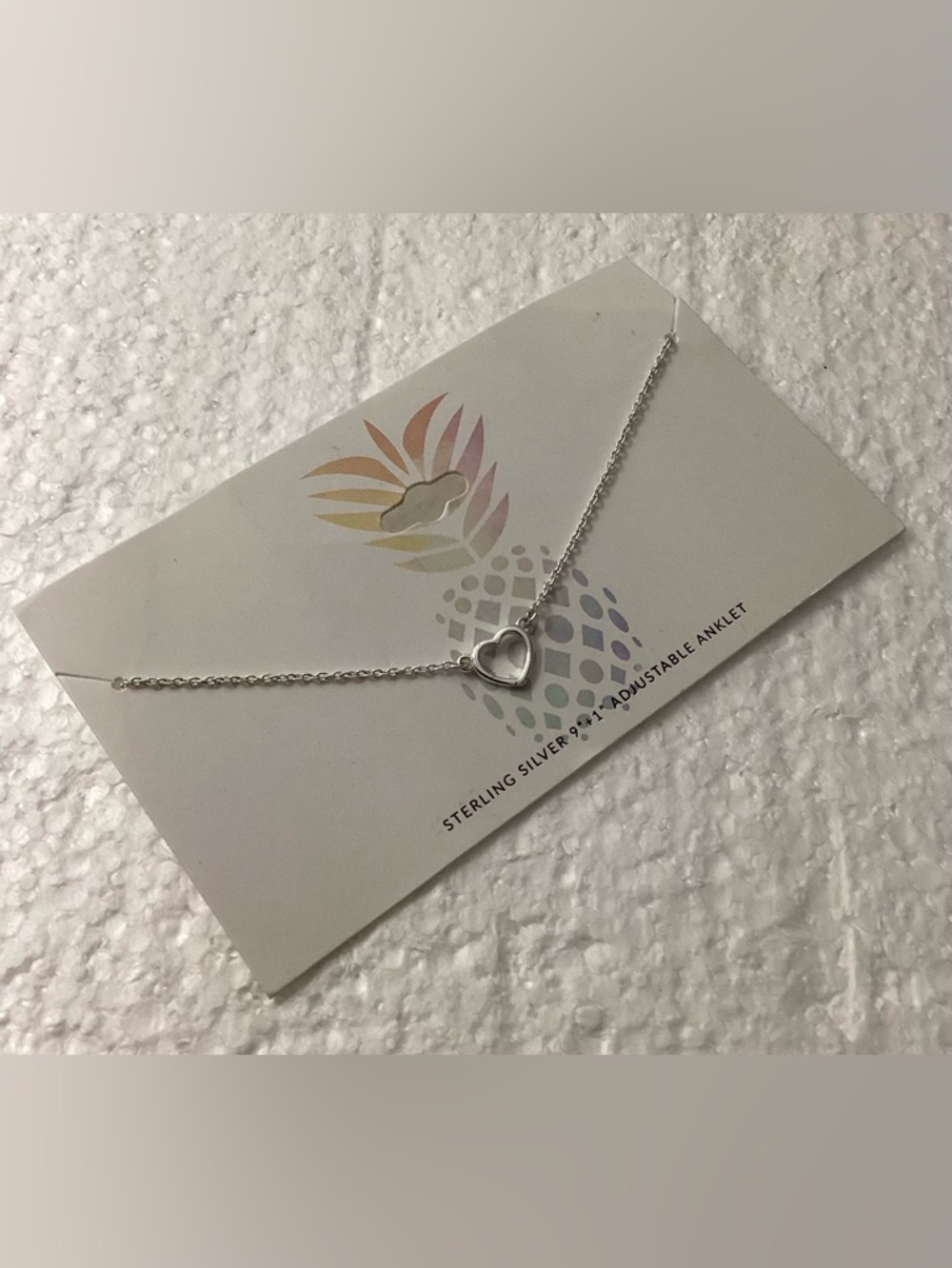 Polished Heart Charm Ankle Bracelet in Sterling Silver